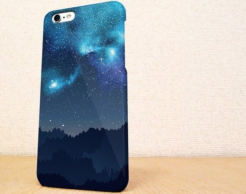 (Free shipping) iPhone case GALAXY case ☆ Galaxy night smartphone case - Phone Cases - Plastic Blue