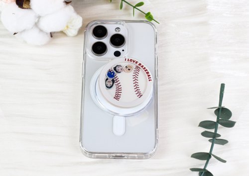 Dear BB Design 客製禮物 | 客製化搖搖樂旋轉手機支架(經典棒球)