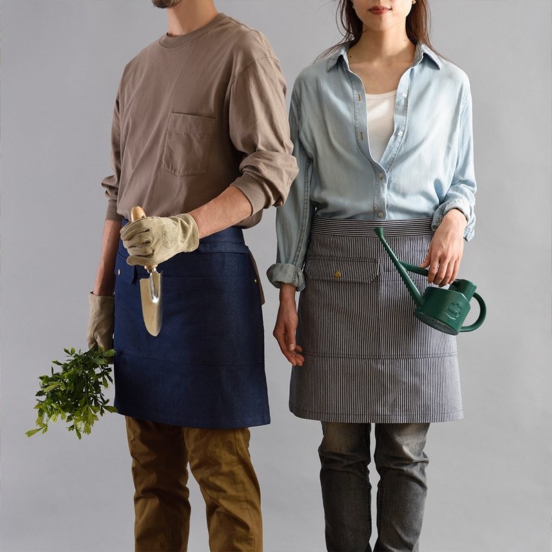 Japan BRUNO half-length buckle pocket apron BHK277 (two colors in total) - Aprons - Cotton & Hemp Blue