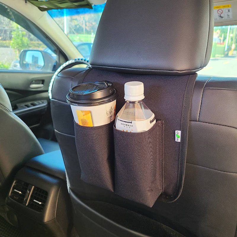 Car water bottle hanging bag drink bag storage bag storage bag trash can - กล่องเก็บของ - ไนลอน สีดำ