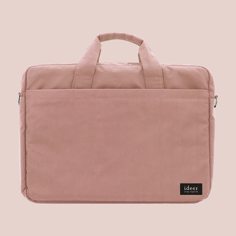 Pink anti-splashing nylon ultra light pencil case 11-15.6 吋 notebook computer briefcase bag - กระเป๋าแล็ปท็อป - วัสดุอื่นๆ สึชมพู