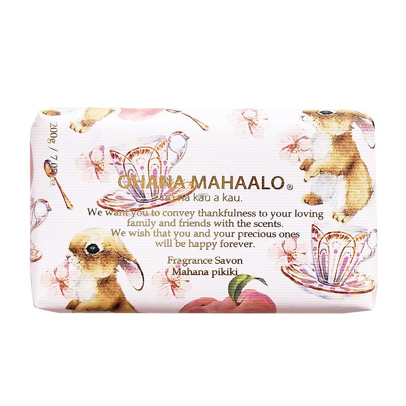 OHANA MAHAALO White Peach Rabbit Soap 200g - Body Wash - Other Materials 