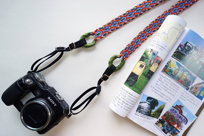 Camera strap double-sided wide hole handmade woven webbing - Camera Straps & Stands - Cotton & Hemp 