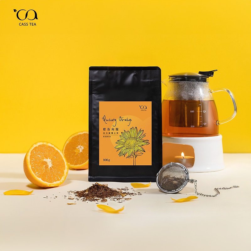 [User Bag Original Leaf Loose Tea] CASS TEA Orange Sunflower Rooibos Tea 100g - Tea - Other Materials Yellow
