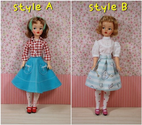 SERA in attic vintage Tammy doll blouse & skirt