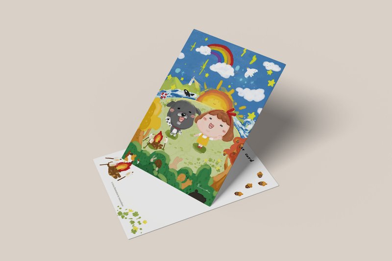插畫明信片 wonderland - 卡片/明信片 - 紙 藍色