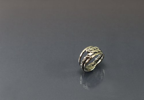 Maple jewelry design 線條系列-麻花編織925銀戒