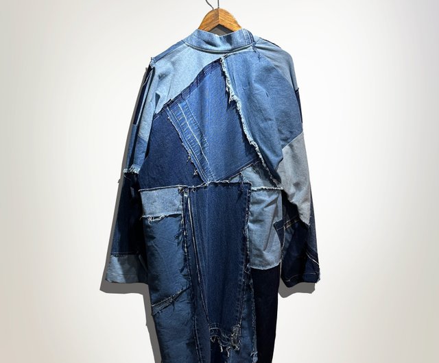 ジャケット・アウター Patchwork Denim Jacket LLA0321 Patchwork Denim Jacket: Colorful Graffiti Jeans Coat, Autumn