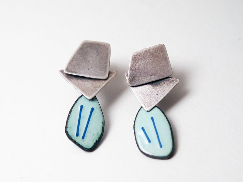 Gem Series  #a265 Emanel earring - Earrings & Clip-ons - Silver Blue