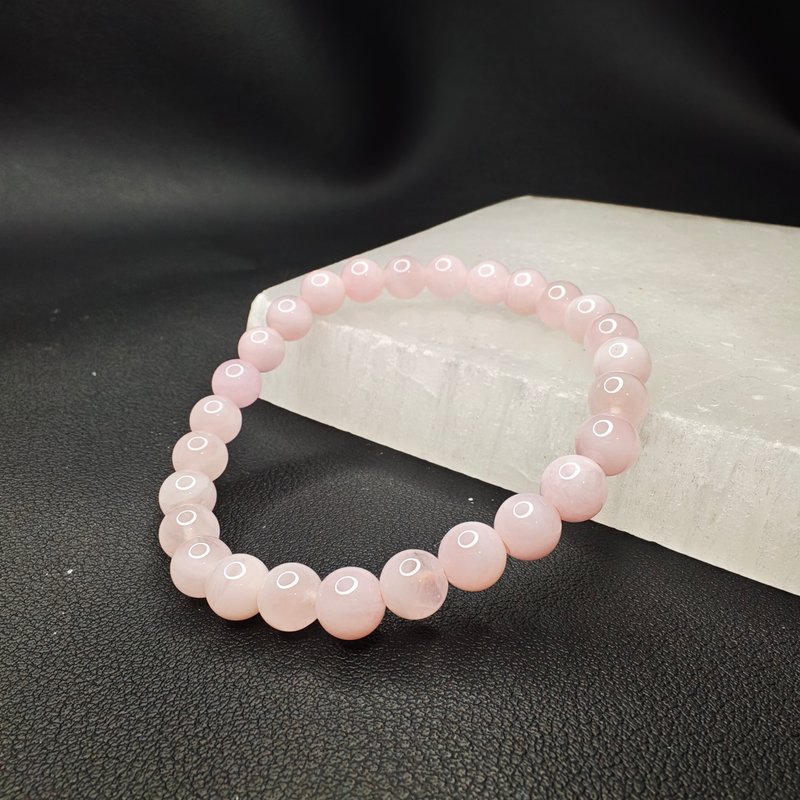 粉晶 巴西 6.5mm 手串 天然水晶 - 手鍊/手環 - 水晶 粉紅色