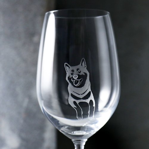 MSA玻璃雕刻 425cc【狗狗酒杯】(簡易版) 寵物肖像紅酒杯 客製化