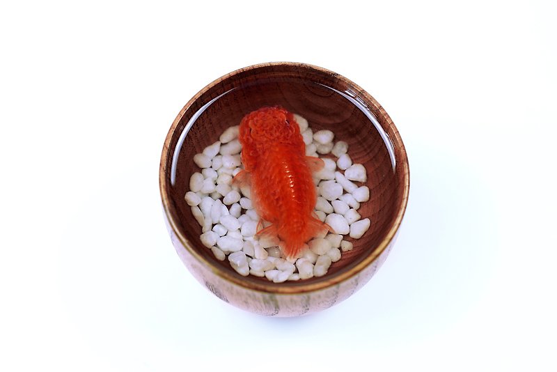 吉祥如意紅蘭壽金魚 3D樹脂畫手繪 永生魚 可私人客製 買二送一 - 裝飾/擺設  - 樹脂 紅色