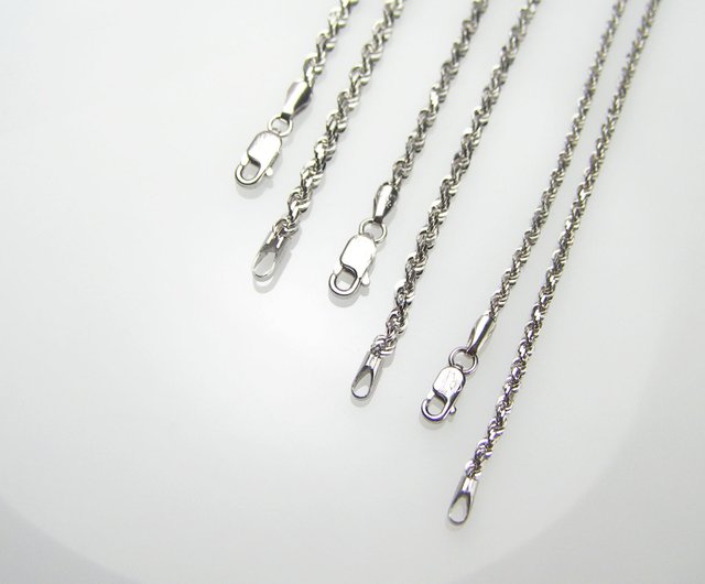 14Kゴールドネックレス 太いネックレス ロープ チェーンホワイトKゴールド/イエローKゴールド - ショップ wuze jewelry studio  ネックレス - Pinkoi