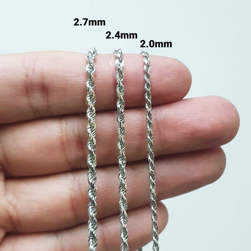 14K金項鏈 粗項鍊 繩鏈 白K金 / 黃K金 - 項鍊 - 貴金屬 黃色