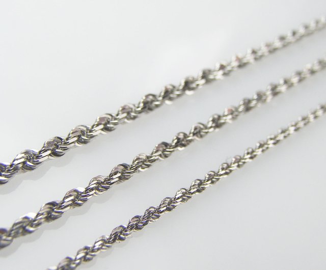 14Kゴールドネックレス 太いネックレス ロープ チェーンホワイト