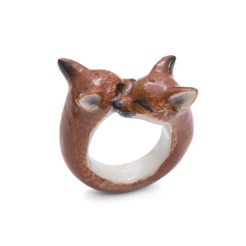 And Mary AndMary 手繪瓷戒指-狐狸 禮盒裝 Fox Cubs Ring