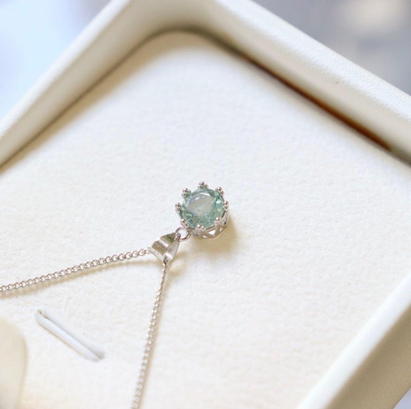 寶石綠螢石項鍊　天然石單顆吊墜 - 項鍊 - 寶石 綠色