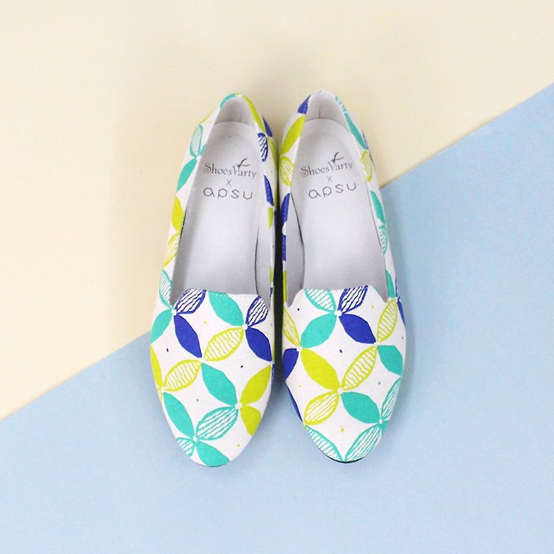 Shoes Party Wow Shamian Kaleidoscope Obeira / handmade custom / Japanese fabric / M2-16004F - รองเท้าลำลองผู้หญิง - วัสดุอื่นๆ 
