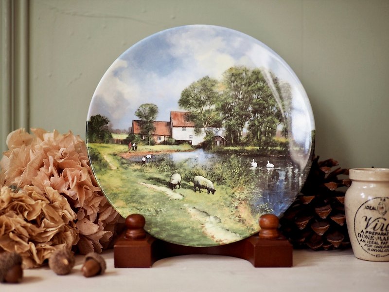 British antique decorative plate The White Mill - Items for Display - Porcelain 