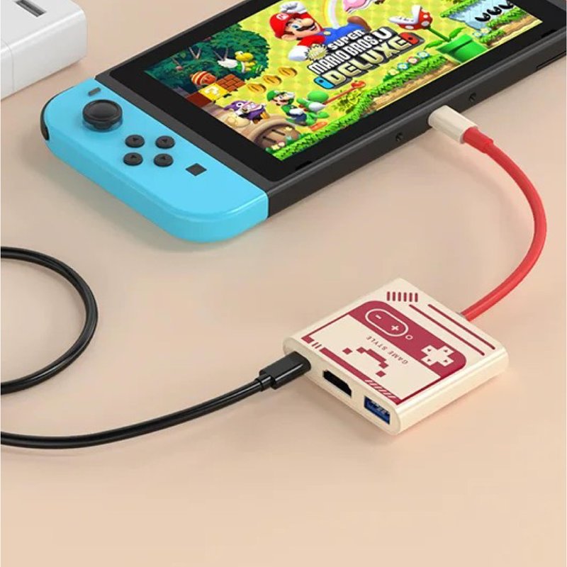 【復古未來感】紅白機風格多功能轉接器 - 電腦配件 - 樹脂 