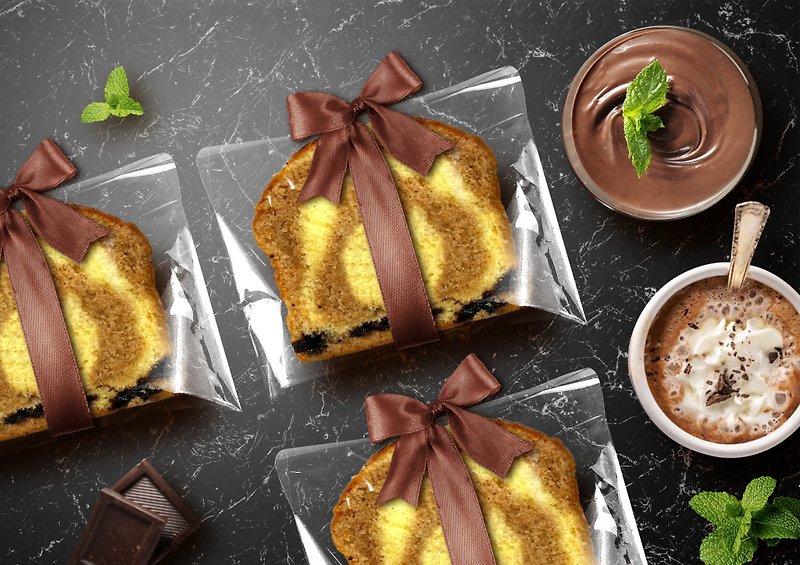 [Mr. Tao De Handmade Brownie Monopoly] Ribbon-Milk Tea Chocolate Pound Cake - Cake & Desserts - Fresh Ingredients Khaki