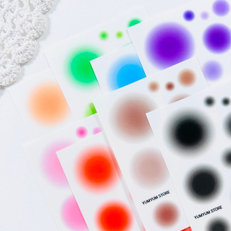 Round color transparent sticker - 貼紙 - 其他材質 