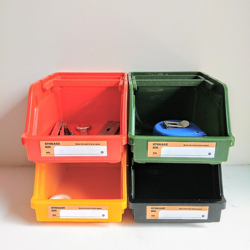 【MINI LIFE】彩色工具箱 辦公桌面塑膠收納盒 可提可堆疊 (四色) - 收納箱/收納用品 - 塑膠 多色