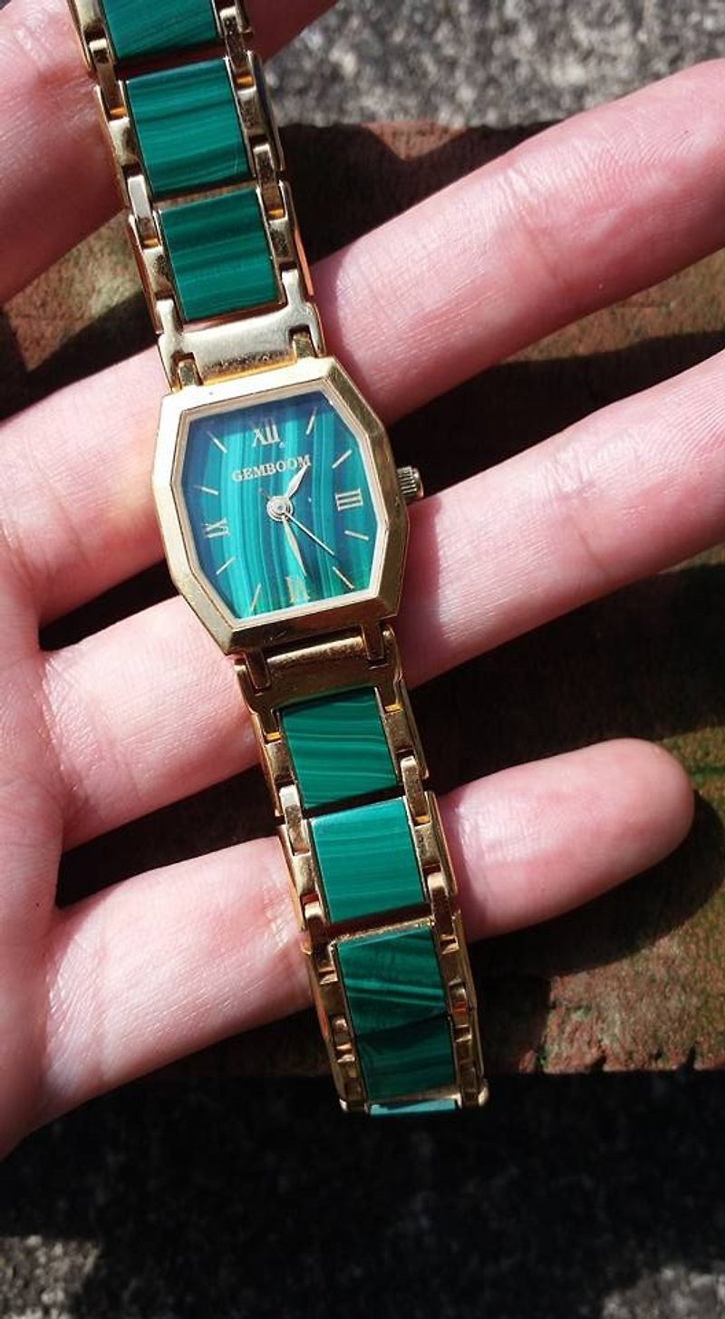 【Lost And Find】Elegant Natural Malachite watch - นาฬิกาผู้หญิง - โลหะ หลากหลายสี