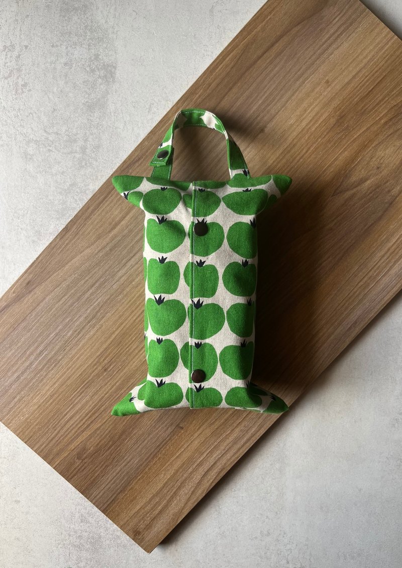 Hanging toilet paper bag丨Many green tomatoes - กล่องทิชชู่ - ผ้าฝ้าย/ผ้าลินิน 