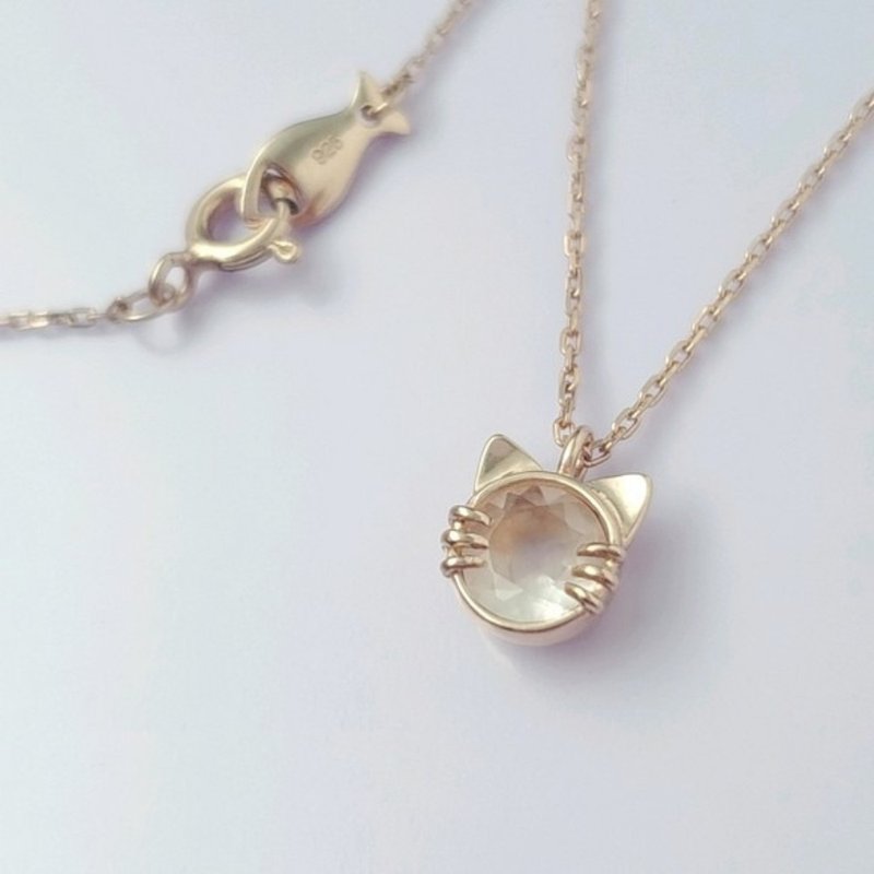 cats and Fish Necklace / Cat lover's must-have - Necklaces - Gemstone Gold