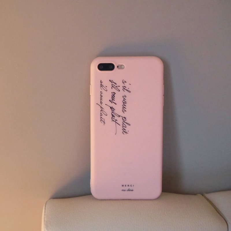 Sil vous plait pink phone case - เคส/ซองมือถือ - ซิลิคอน สึชมพู