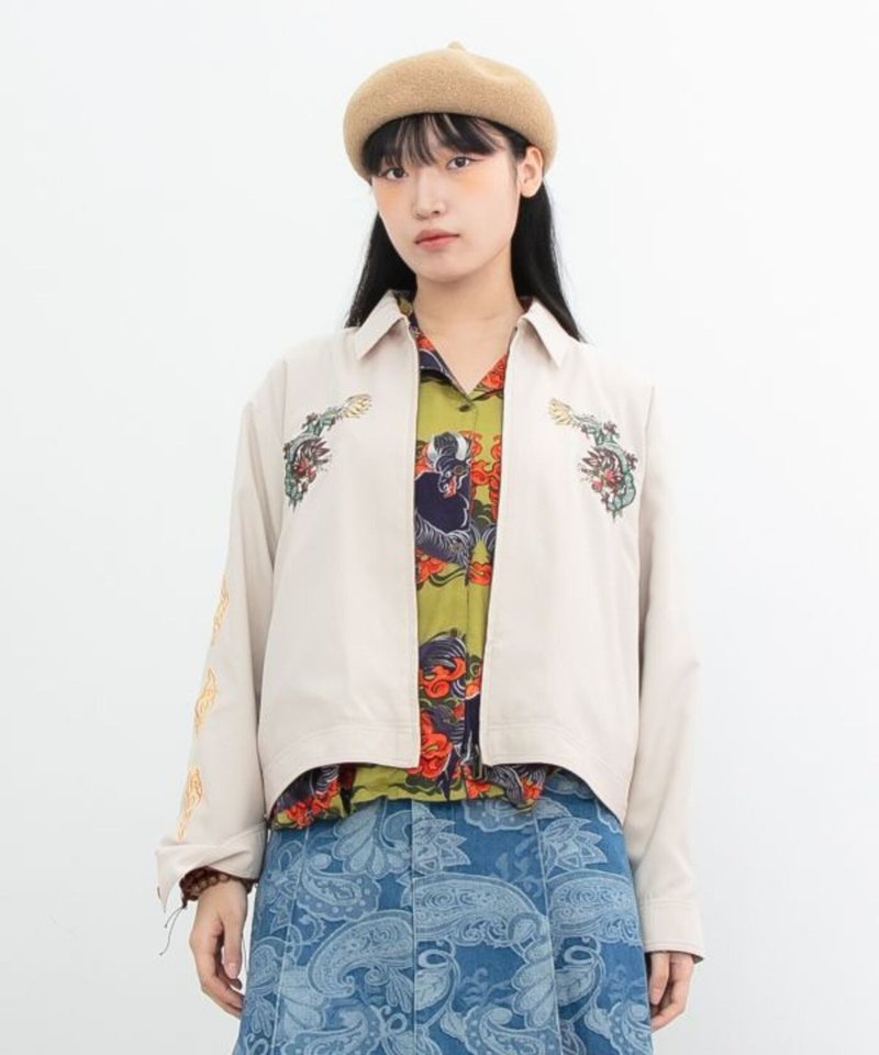 【Popular Pre-order】Tibetan Auspicious Embroidery Women's Jacket (2 Colors) CCH-6101 - Women's Casual & Functional Jackets - Cotton & Hemp 