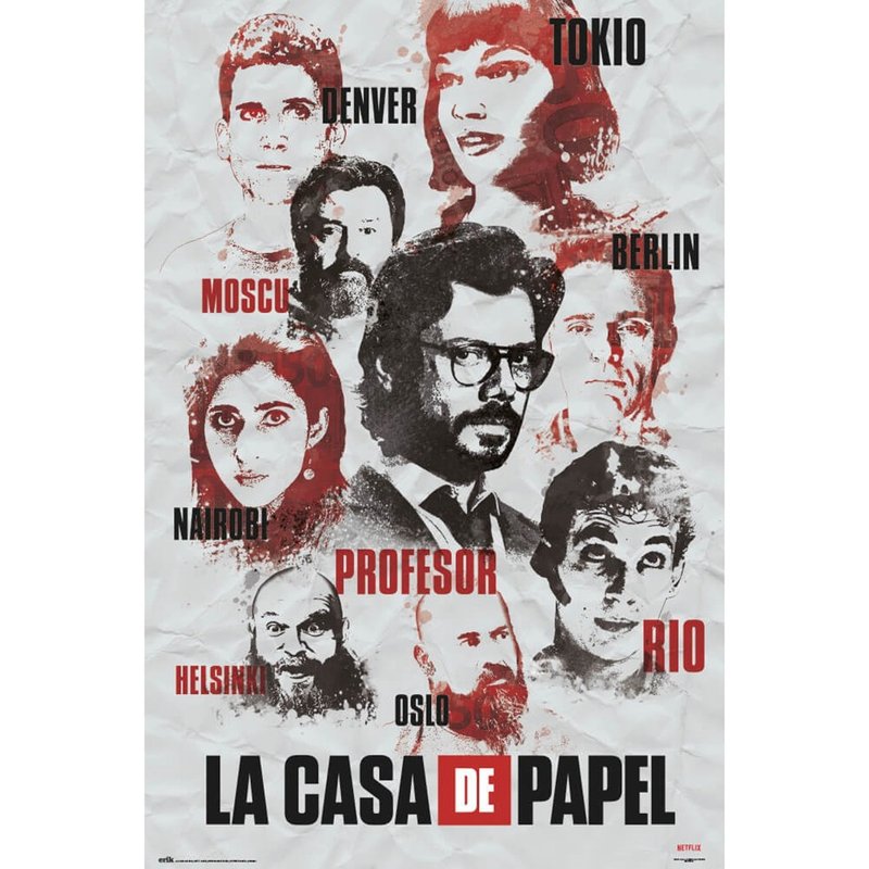 【紙房子】主角群水彩風 La Casa De Papel Characters 進口海報 - 海報/掛畫/掛布 - 紙 多色