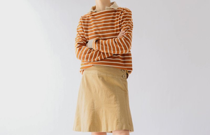 French retro basic versatile colorful striped knitted long-sleeved T-shirt - เสื้อผู้หญิง - ผ้าฝ้าย/ผ้าลินิน หลากหลายสี