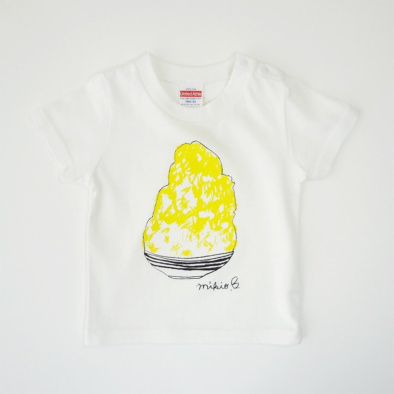刨冰 Kakigori Shaved ice  Baby T-shirt Lemon - เสื้อยืด - ผ้าฝ้าย/ผ้าลินิน สีเหลือง