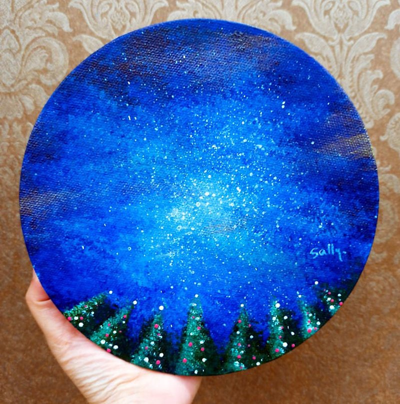 Acrylic painting experience-Christmas starry sky - วาดภาพ/ศิลปะการเขียน - กระดาษ 