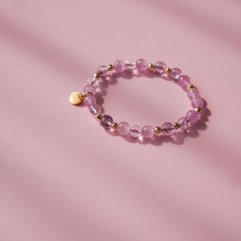 紫鋰輝紫阿塞切面白水晶14KGF手鏈 - 手鍊/手鐲 - 水晶 