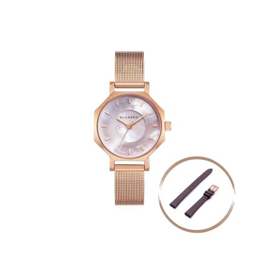 KLASSE14 Volare Mother Of Pearl 珍珠粉紅色鋼帶手錶 28mm