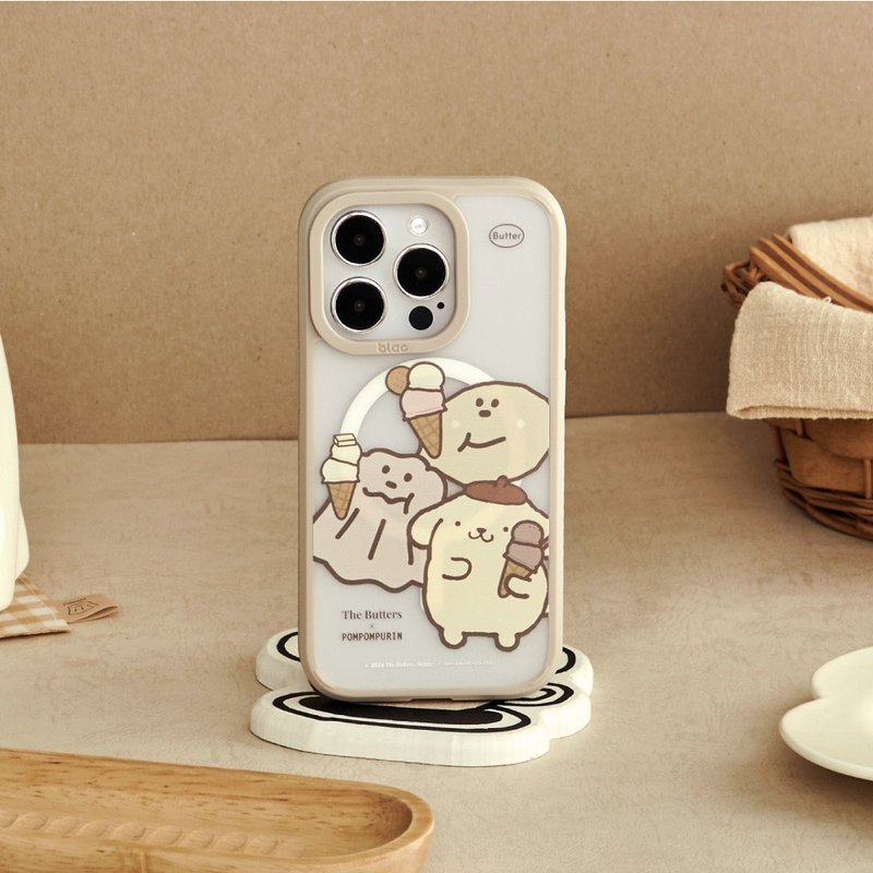 Cream Family x Pudding Dog Ice Cream Time Aurora Fog MagSafe iPhone Case - Phone Cases - Plastic Multicolor