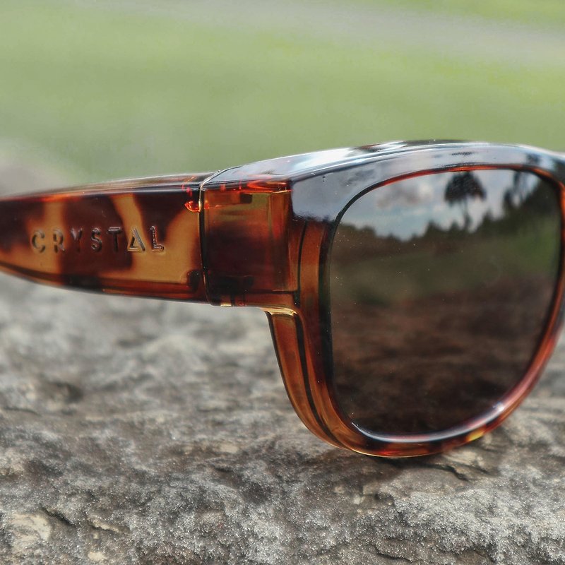 外套式 玳瑁色鏡框 | CRYSTAL增艷太陽眼鏡 | OTG T - 太陽眼鏡 - 玻璃 咖啡色