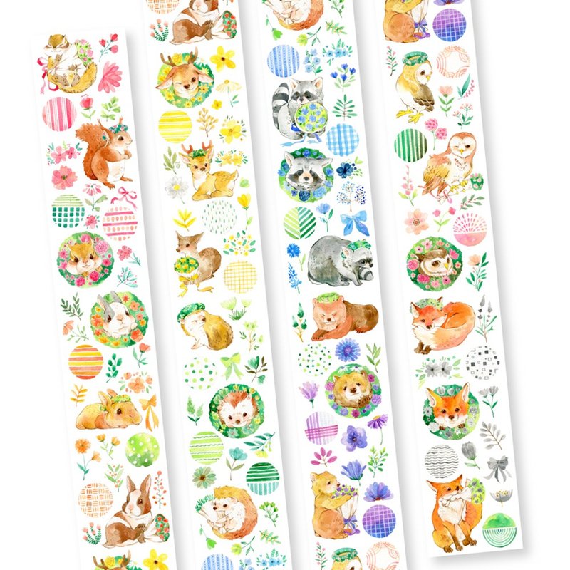 New Arrival-PET version of flowers and small animals (spot) - Washi Tape - Plastic Multicolor