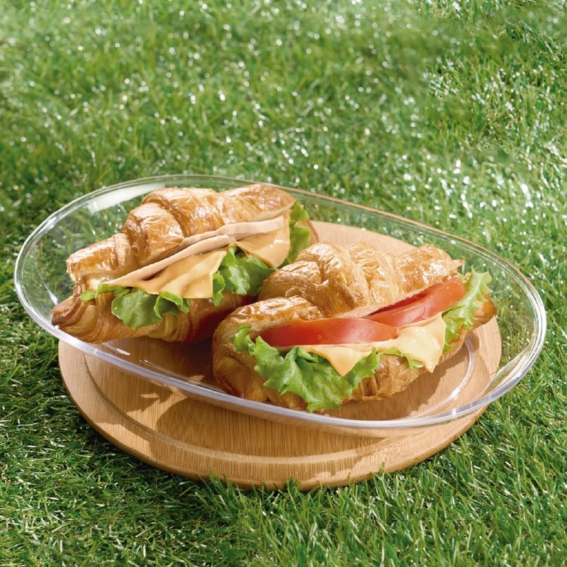 【LivingForward】Tritan Oval Plate 3 pieces,dinner plate,camping plates,Tableware - Plates & Trays - Plastic Transparent