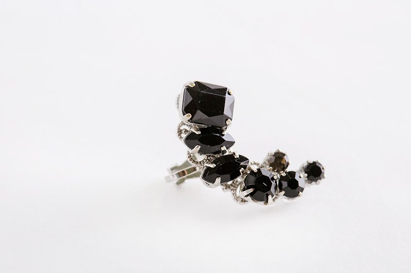 Black Bijou Iyakafu silver - ต่างหู - โลหะ สีดำ