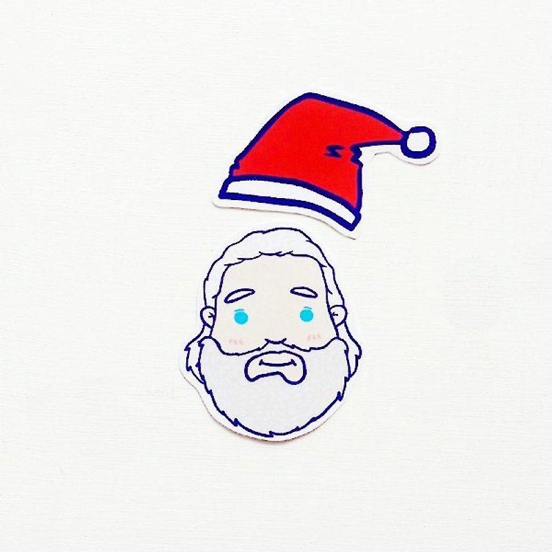 1212玩樂設計 聖誕特輯 - 聖誕老人防水貼紙+聖誕明信片 - 貼紙 - 防水材質 多色