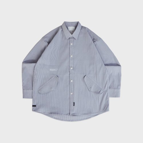 DYCTEAM® DYCTEAM - Wide striped Patch pocket shirt (blue)