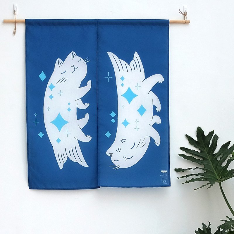 FishCat Decor curtain - walking under stars - Doorway Curtains & Door Signs - Other Man-Made Fibers Blue