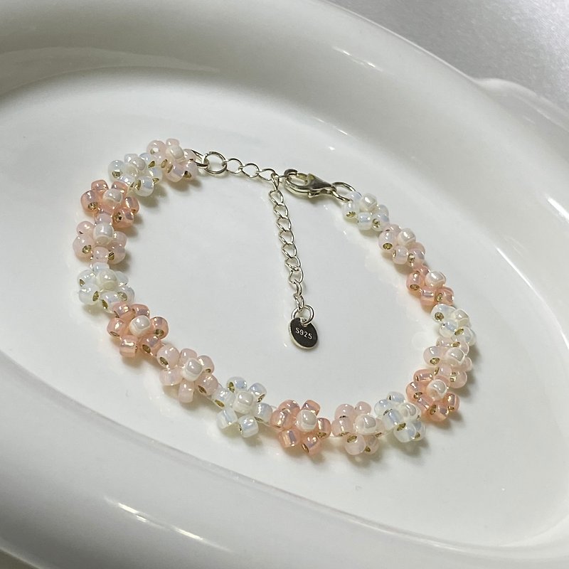 (Pink) Corner.w.b- Daisy flower bracelet 雛菊花花手鏈 - 手鍊/手鐲 - 純銀 粉紅色