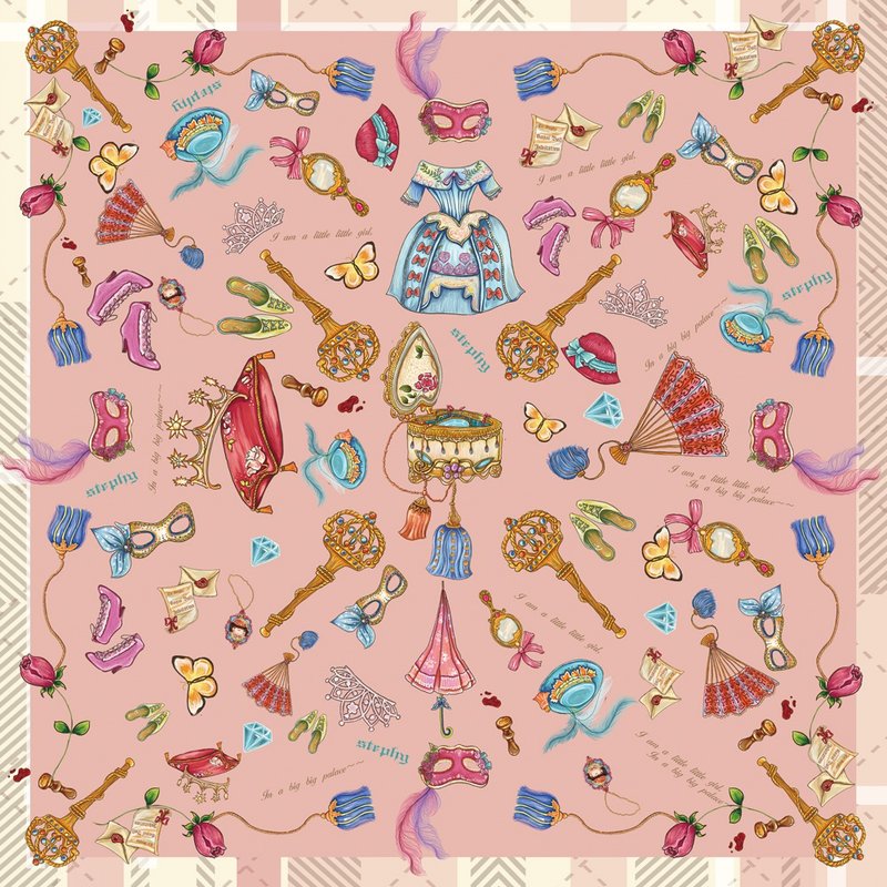 【精美禮盒】客製化禮物舞會超柔絲巾連絲巾扣禮物盒/方巾/ - 絲巾 - 其他材質 