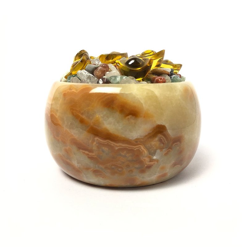 Red Dragon Jade Prosperity Bowl: Embrace Power and Abundance - Items for Display - Jade Orange