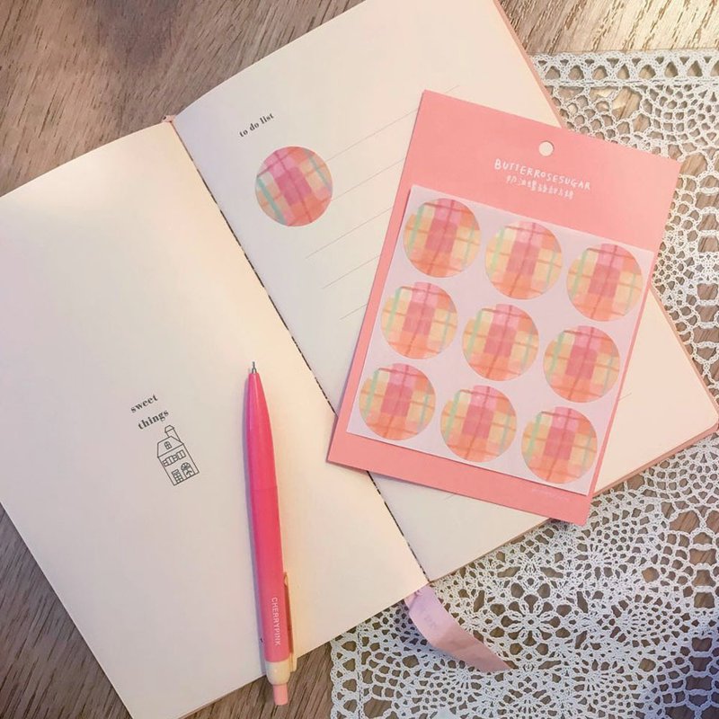 Stripe control // Girly pastel stripe round sticker // - สติกเกอร์ - วัสดุอื่นๆ สึชมพู